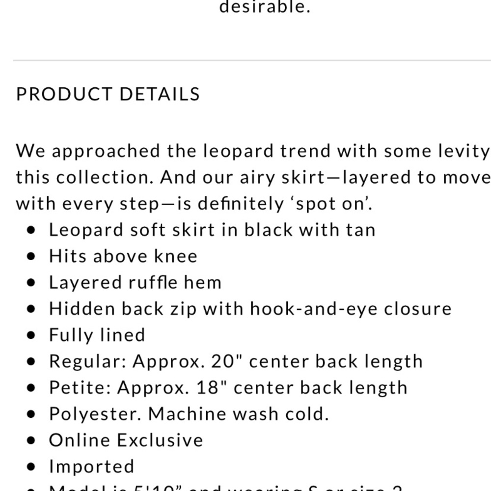 WHBM Leopard A-line skirt - Picture 7 of 7